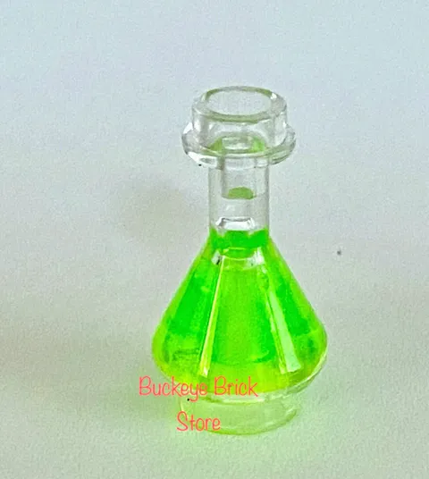 NEW Lego Utensil Bottle Potion FLASK - Trans Bright Green Fluid- Madd Scientist