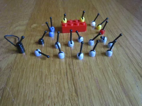 LEGO Lot Antenna Black Levers Blue Red Gray Yellow White Small Base Sticks Shift