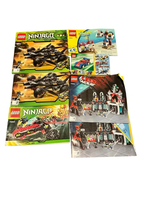 Lego Manual Lot Ninjago Lego Movie SpongeBob Creator 70809 70501 9444 3816 31000