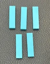Lego Lot 5 Medium Azure 1x4 Smooth Finishing Tiles Part #2431