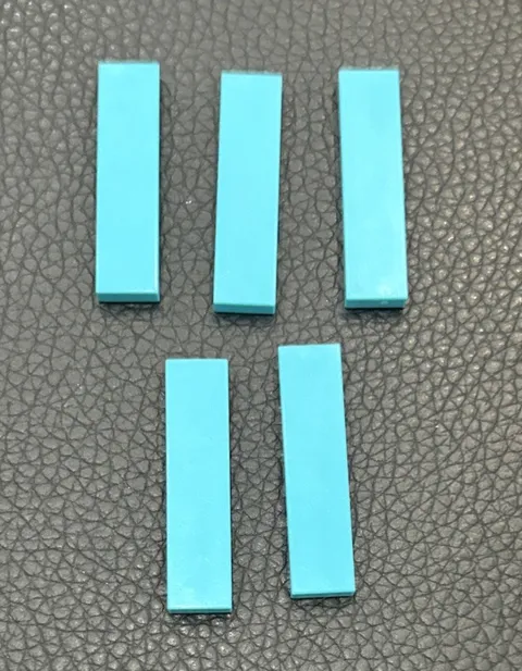 Lego Lot 5 Medium Azure 1x4 Smooth Finishing Tiles Part #2431