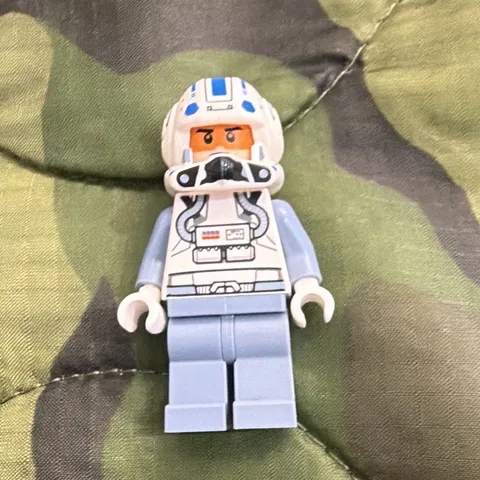 LEGO Minifigure White & Light Blue Pilot with White Helmet Plastic
