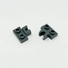 14704 LEGO Plate Mod 1x2 w/ Small Tow Ball Socket on Side DARK BLUISH GRAY (2)