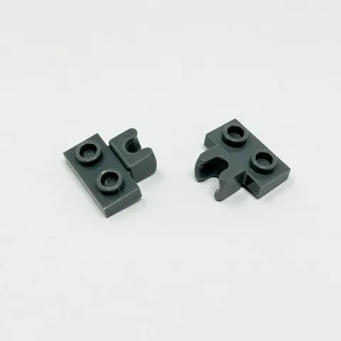 14704 LEGO Plate Mod 1x2 w/ Small Tow Ball Socket on Side DARK BLUISH GRAY (2)