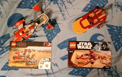 Used LEGO Star Wars Pasaana Speeder 75250 & Luke's Landspeeder 75173 W/. Manuals