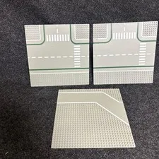 Vintage LEGO City Street Road Base Plates Gray 32x32 lot of 3