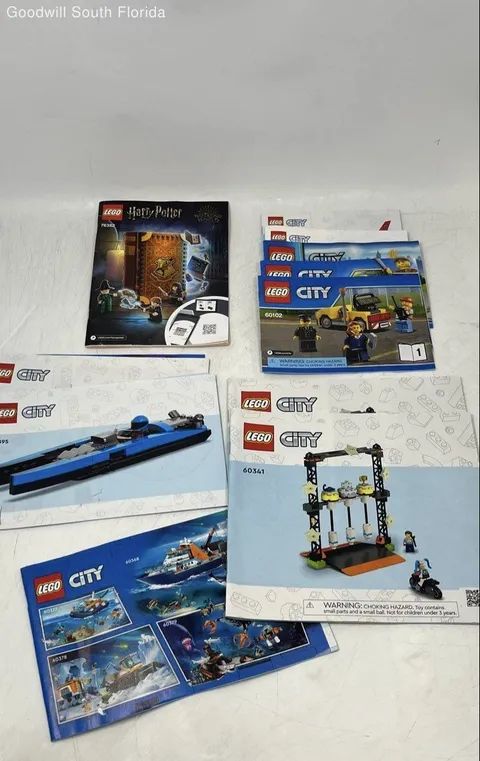 Lot Of 10 Pcs Lego Assorted Multicolor Various City Instruction Manuals