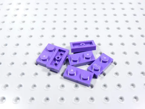 LEGO Lot of 6 Dark Purple 1x2 Plates BN