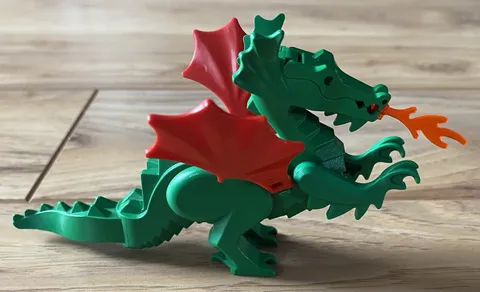 Lego Green Dragon Classic Figure with Red Wings 6056 6076 6082 Knight 6129c01