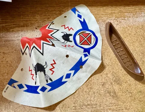 LEGO Western Native American Teepee Cloth Cover & Brown Canoe Lot Vintage 1990s 