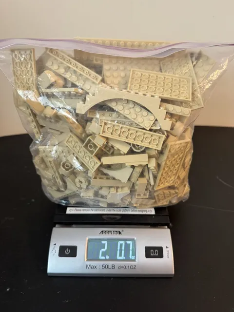 LEGO Tan Bricks Plates & More Bulk Lot 2lb 0.7oz Bag 