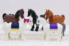 LEGO Friends Disney Princess Mini Doll Horse Animal Lot of 5 White Black Brown