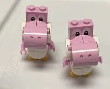 LEGO Lot Of 2 Yoshi Minifigures  Super Mario Bros 2 Pink