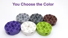 Lego 4x4 Round Brick with 4 Side Pins and Center Axle Hole You Choose the Color