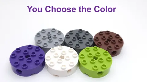 Lego 4x4 Round Brick with 4 Side Pins and Center Axle Hole You Choose the Color