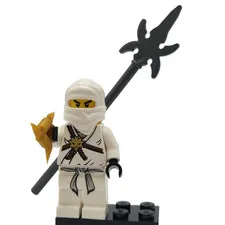 LEGO Ninjago Zane, The Golden Weapons Minifigure njo0001 w/ Pike & Throwing Star