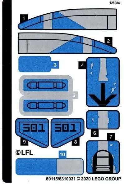 LEGO STICKER SHEET 75280 501st LEGION CLONE TROOPERS from set New & Genuine