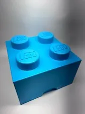 2010 Lego Light 2x Square Blue Brick Block Storage Container Box Organizer Decor