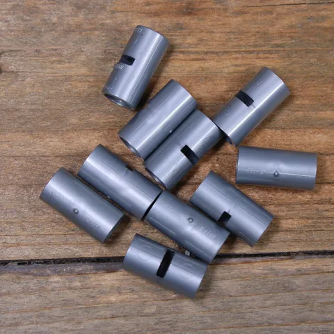 LEGO 62462 29219 Metallic Silver Technic Pin Connector Round 2L with Slot Qty 10