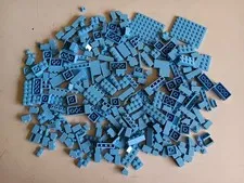 LEGO BULK LOT 300 MEDIUM BLUE PLATES BRICKS  & SPECIALTY PIECES