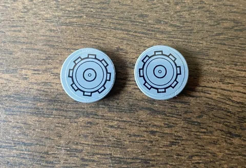 LEGO 14769 Round Tile 2x2 SW AT-ST Gear Pattern (Sticker) - From Set 75254