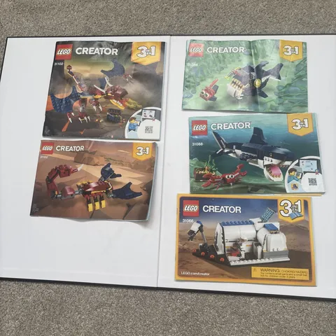 Lego Instruction Manuals ONLY: Creator 31088 (2 books), 31102 (2 books), 31066