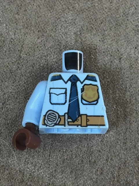 Lego Torso Police Shirt, Gold Badge, Back Radio,