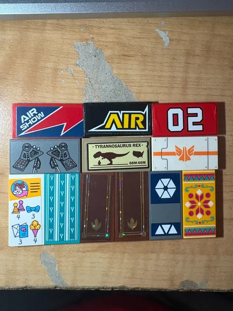 Lego 4x2 Tiles (87079) with stickers & Prints you pick. See description!