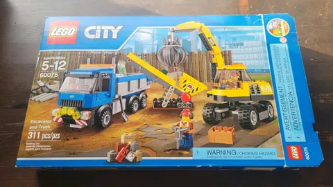 Complete +Box +Instructions Lego Set 60075 Excavator & Truck -One Damaged Piece!