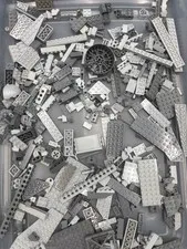 1 lb. Bulk Mixed Gray Legos - standard blocks and unique pieces (Lot DD)