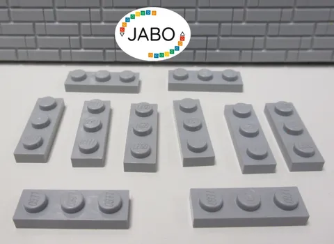 (J7/3/2) LEGO 10 x 3623 Flat Plate 1x3 New Light Grey