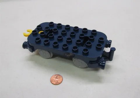 Lego Duplo NAVY FLAT BED TRAIN CHASSIS CAR 4x8 YELLOW MOVING HOOK Replacement