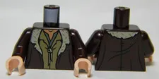 LEGO Dark Brown Torso LotR Coat with Tan Fur Trim and 2 Shirts Pattern / Dark Br