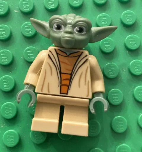 LEGO Star Wars Yoda Clone Wars White Hair Printed Back minifigure sw0446 75002