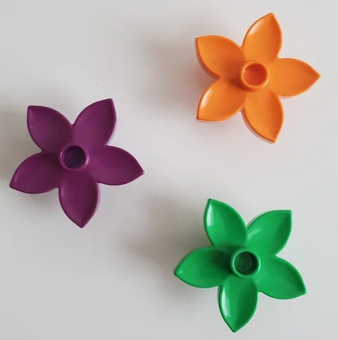 REPLACEMENT PIECES Lego DUPLO 3 Colors Shades of Flowers Orange Green Purple Set