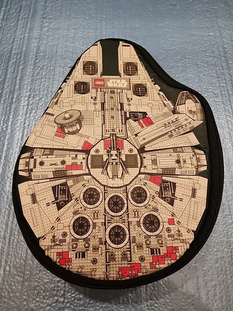 Lego Millenium Falcon Zipper Storage Bag Mini Fig Carrying Case Medium 10" long