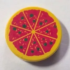 NEW Lego Minifig Food - PIZZA Classic Cheese 2x2 Round Tile
