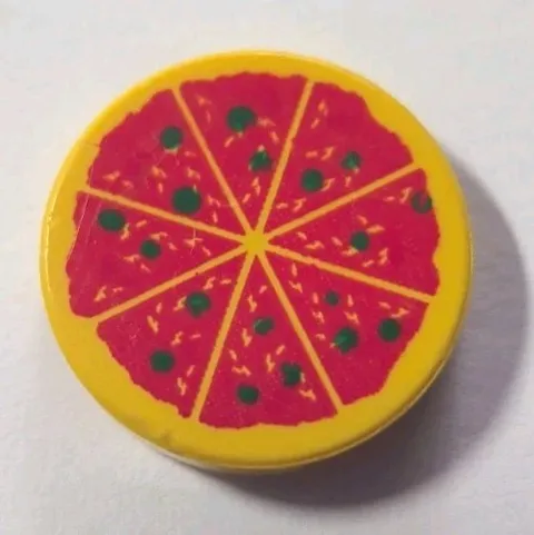 NEW Lego Minifig Food - PIZZA Classic Cheese 2x2 Round Tile