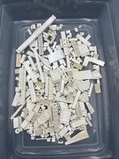 1 lb. Bulk Mixed White Legos - standard blocks and unique pieces (Lot C)