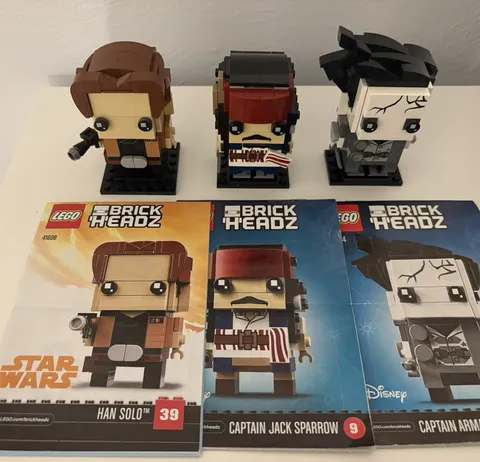 LEGO Brickheadz Lot 41593 Jack Sparrow 41594 Caption Salazar 41608 Han Solo