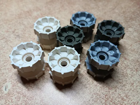 LEGO BULK LOT 7 TECHNIC TREAD HUB WHITE DARK GRAY & PEARL LIGHT GRAY #32007
