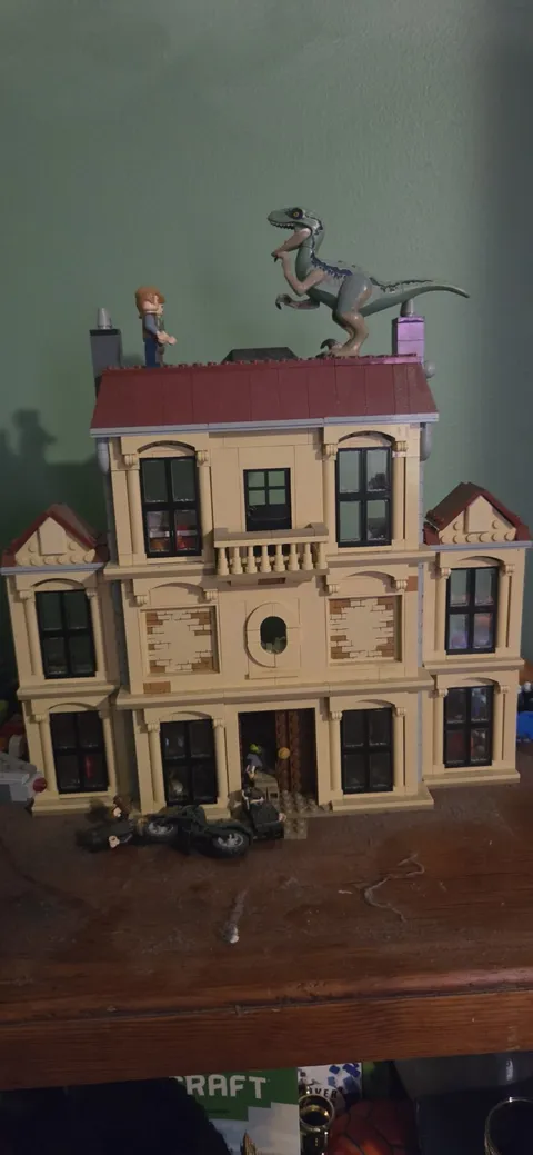 LEGO Haunted House Style Building w/ Dinosaur & Minifigure - Assembled Set