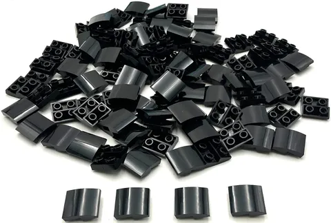 Lego 100 New Black Slopes Sloped Curved 2 x 2 x 2/3 Inverted Parts