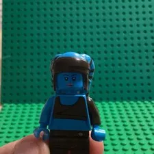 LEGO Plastic Minifigure Blue Character w/ Black Outfit & Blue Headpiece