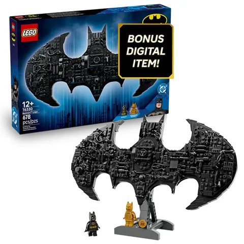 LEGO DC Batman: Batman Logo Building Toy - Super Hero Bedroom Multicolor