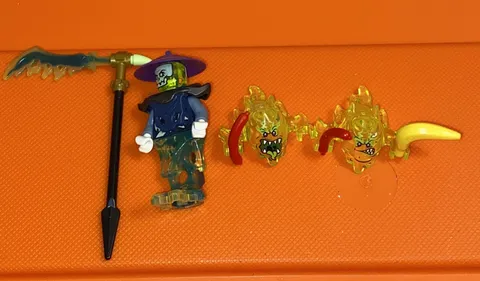 LEGO Ninjago Minifigure Scythe Master Ghoultar Ghost Warrior & 2 Neon Masks