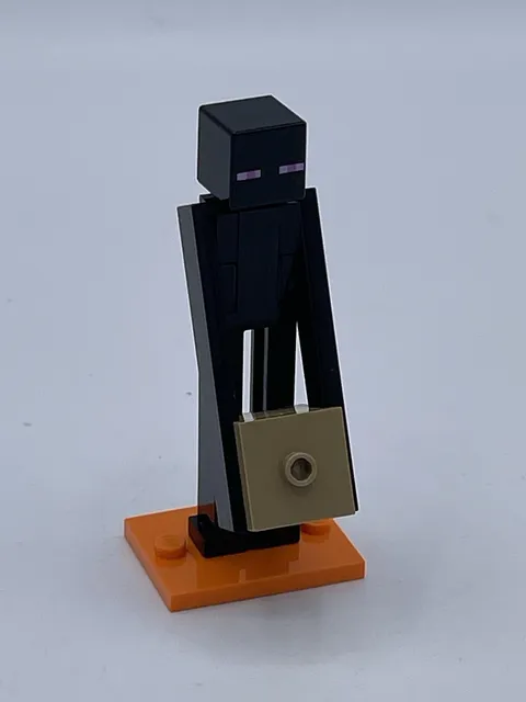 Lego Minecraft Enderman with Box Black Minifigure w/ Stand 21128 Tan Box