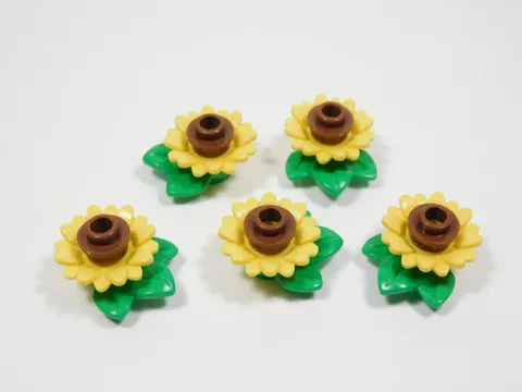 LEGO 5 Yellow Sunflowers Open Stud Plants Minifig S0