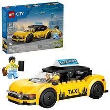 LEGO City Yellow Taxi Car Building Toy for Kids - Pretend Play Set Multicolor