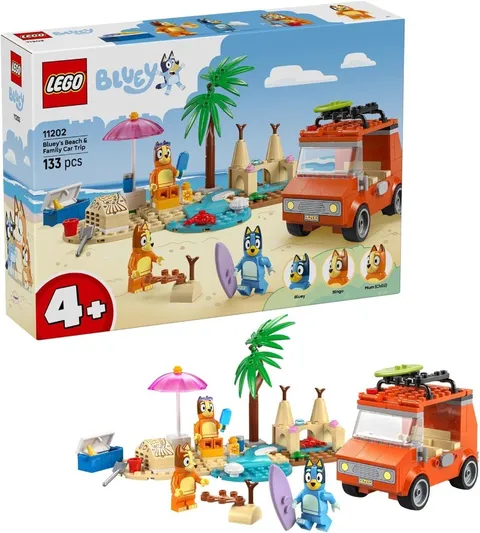 LEGO Bluey: Bluey’s Beach & Family Car Trip - Toddler Learning Toy 11202